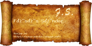 Fésüs Sándor névjegykártya