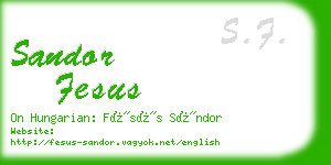 sandor fesus business card